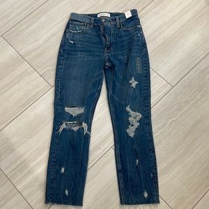 NEW Abercrombie & Fitch High Rise Mom Jean Size 27/4 Regular